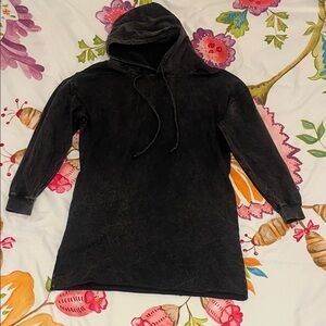 Elegant Black Long Sleeve Hoodie Dress